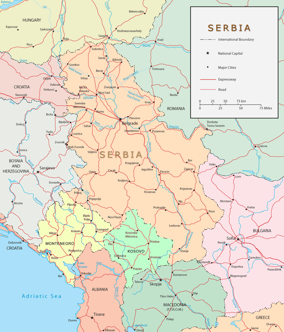 serbie politique carte